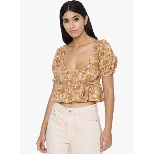 American Eagle Floral 70s Peplum Wrap Top Size L